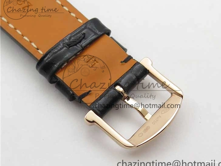 MIROTIME 1218 Durable Portofino 37mm RG V7F 1:1 Best Edition Gray Dial Diamonds Bezel on Black Leather Strap A 7089